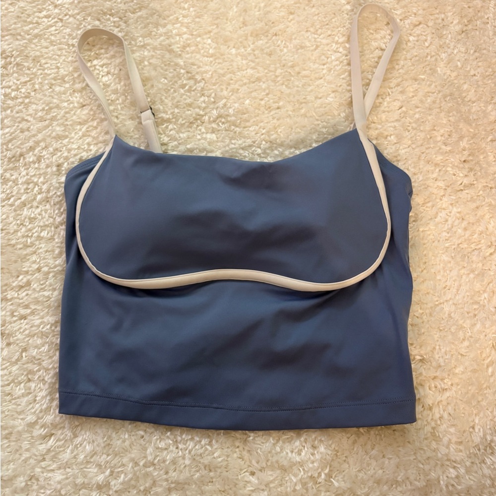 Hollister Gilly Hicks Blue Workout Tank Top Built in Bra